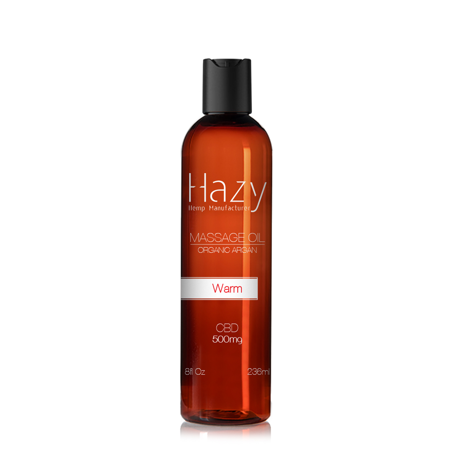 Hazycbd Warm CBD Massage Oil 8Oz